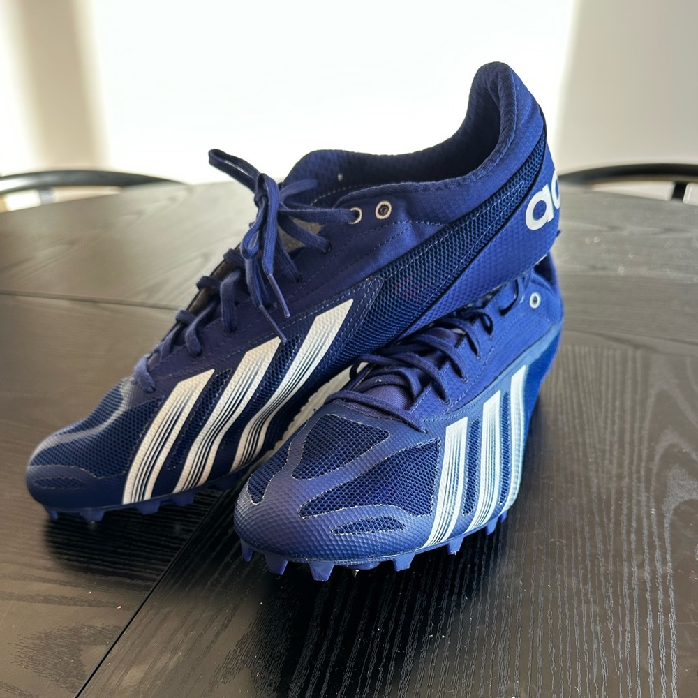Adidas Sprint Star IV Shoes Dark Blue and White Track And Field Spikes Size 12